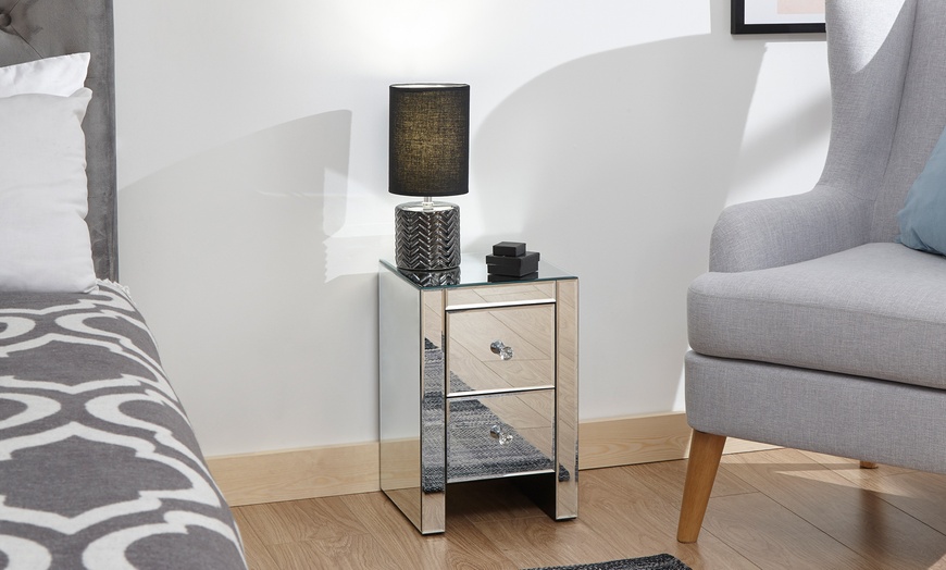 Image 2: Sophia Mirrored Bedside Chest