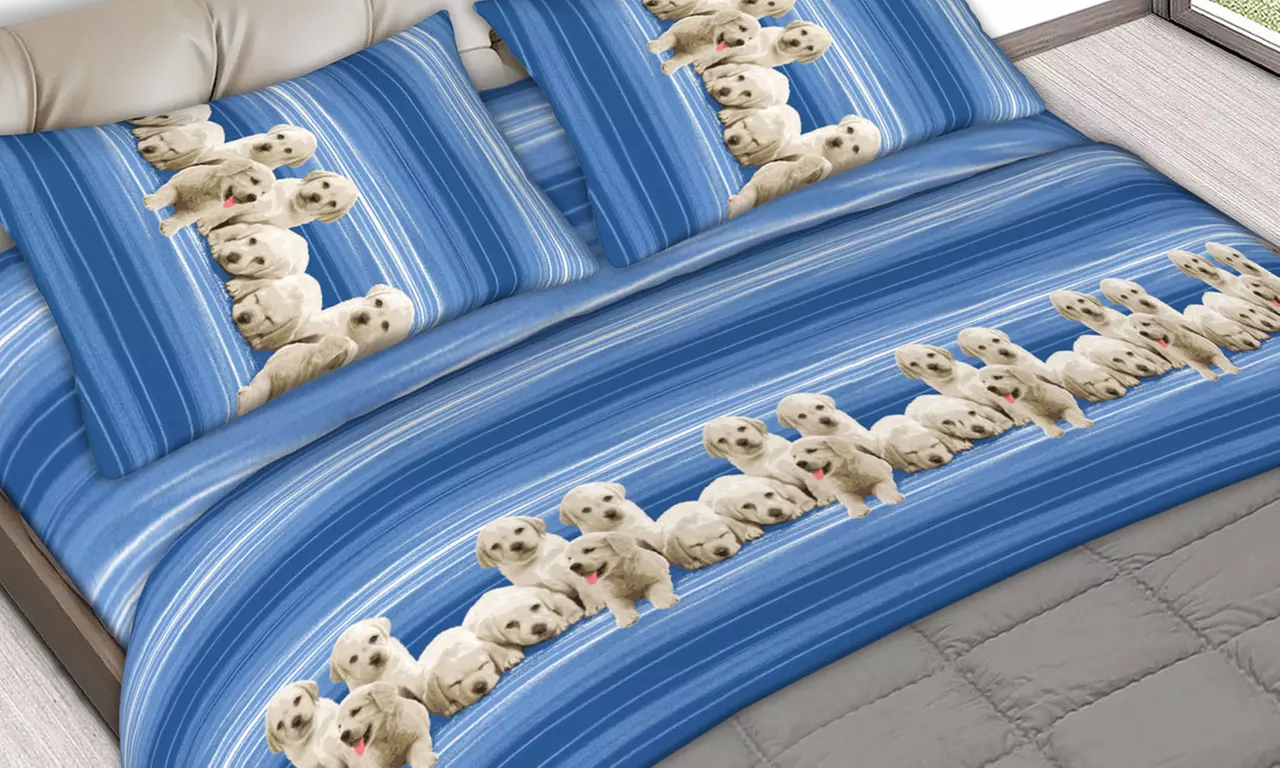 Completo lenzuola matrimoniale con fantasie animali