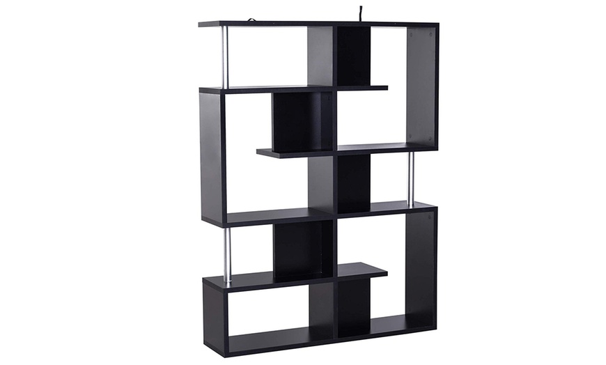 Image 8: Five-Tier S-Shape Bookshelf