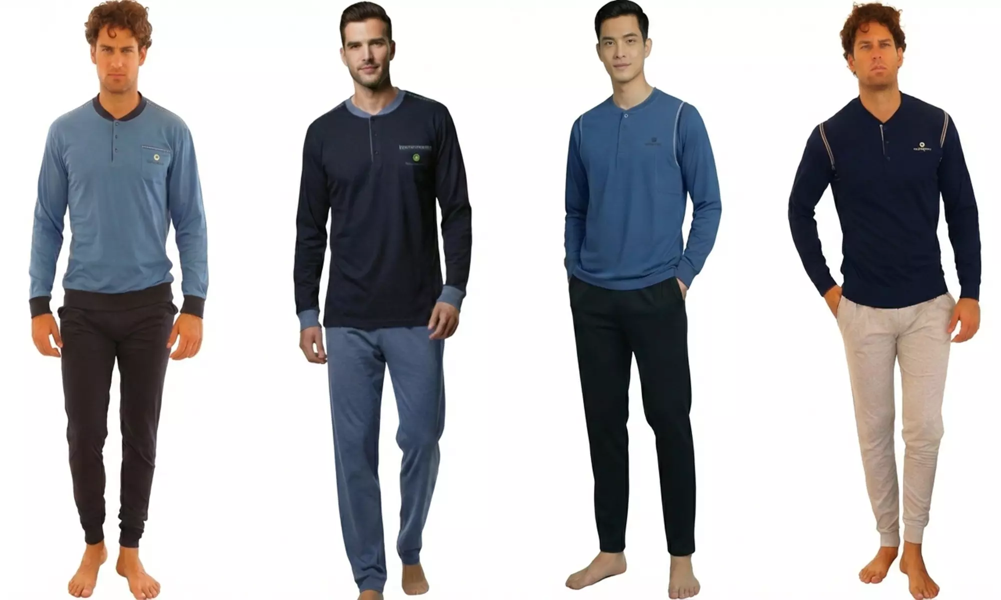 Pigiama da uomo in cotone Nottingham, disponibile in 2 colori, 2 modelli e dalla M alla XXL - Primary Image