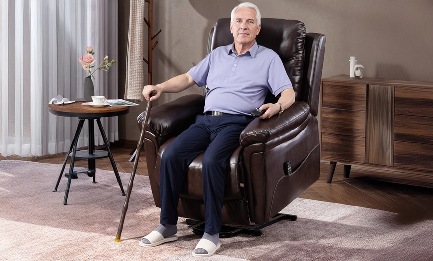 Image 1: HomCom Massage Recliner Lift-Chair