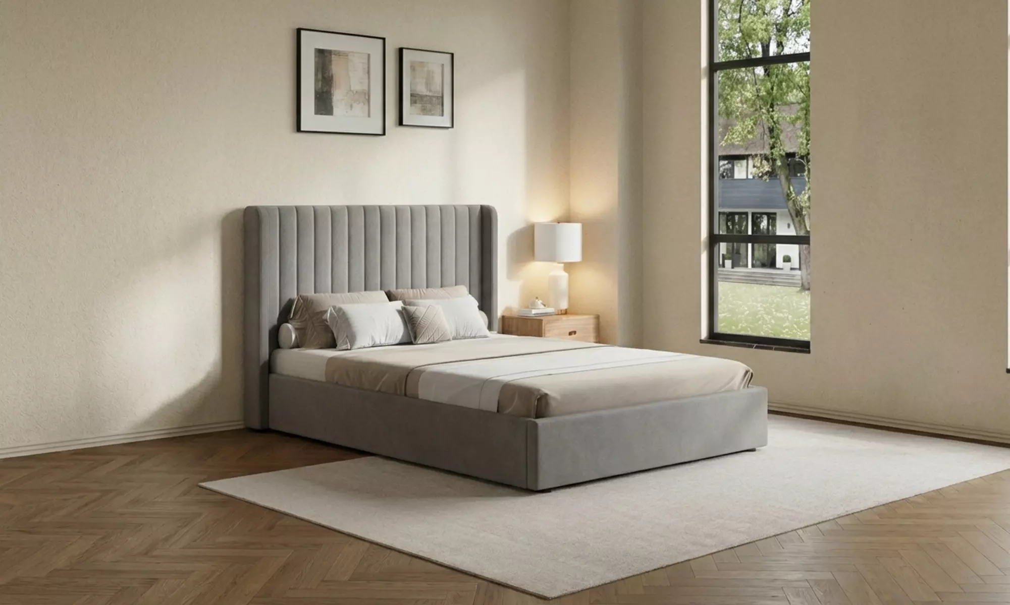 Belgravia Velvet Upholstered Gas Lift Ottoman Bed Frame