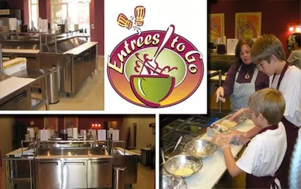 $25 for a Cooking Session and Three 2-to-3-Person Entrees at Entrées to Go ($50 Value) - Primary Image