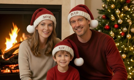 1 Personalized Christmas Santa Hat - Yes Bobbleheads