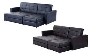  HomCom Ottoman Corner Sofa 