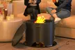 Outsunny Outdoor Round Fire Pit with Lid and Poker - Second Medium