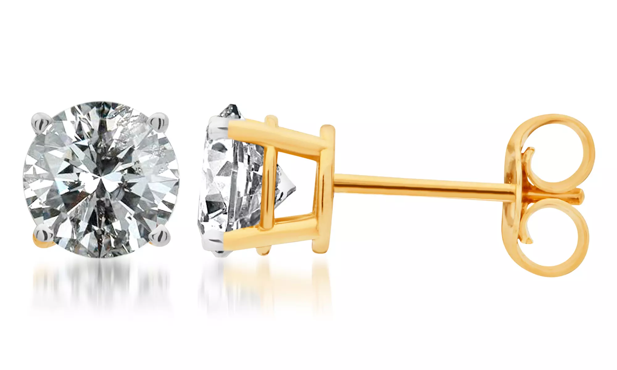 1.00 to 2.00 CTW Certified Round Diamond Stud Earrings from $599.99–$1,599.99 - Second Medium
