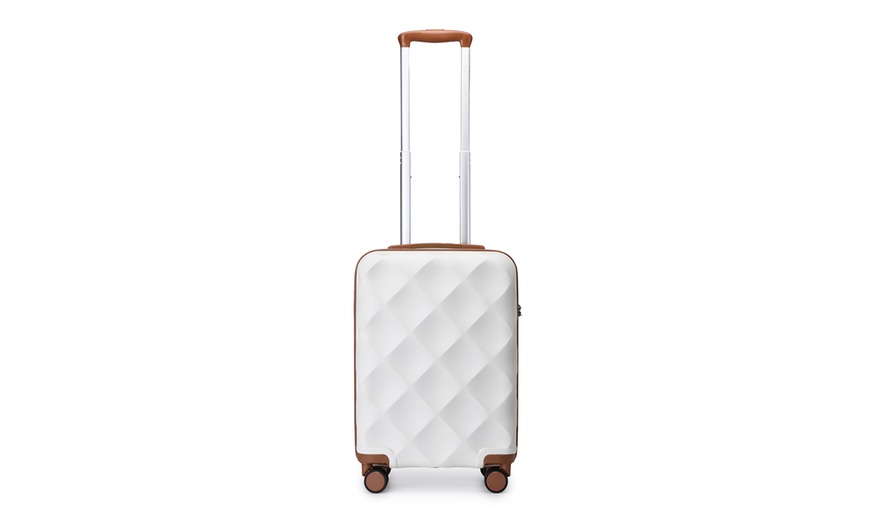 Image 20: One or Four Pieces of Ultralight ABS Diamond Suitcase
