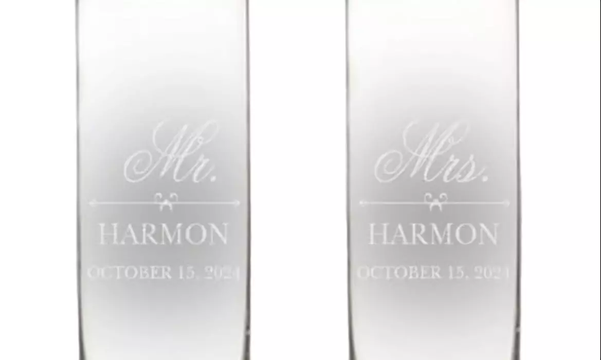 Customizable Champagne Flutes with a Certificate for a Free Bottle