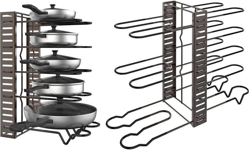 Image 9: Adjustable Kitchen Pan Rack