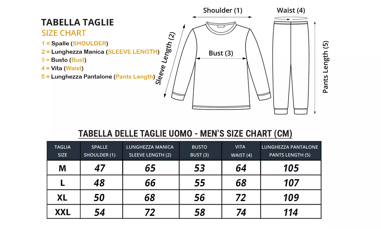 Navigare Herren-Pyjama aus Baumwolle