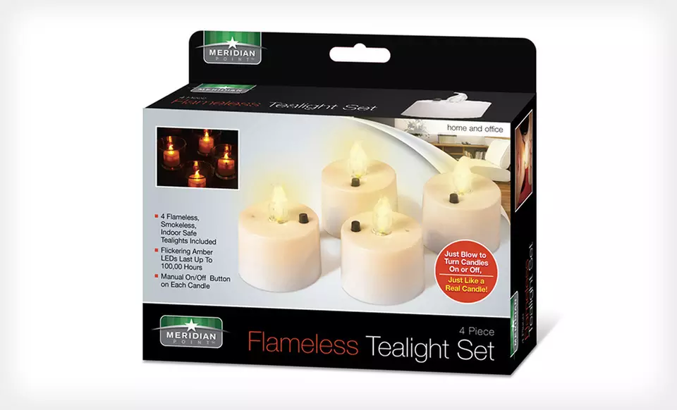 $7.99 for Eight Meridian Point Flameless Blow-On/Blow-Off Tea Lights ($17.90 List Price). Free Returns. - Second Medium