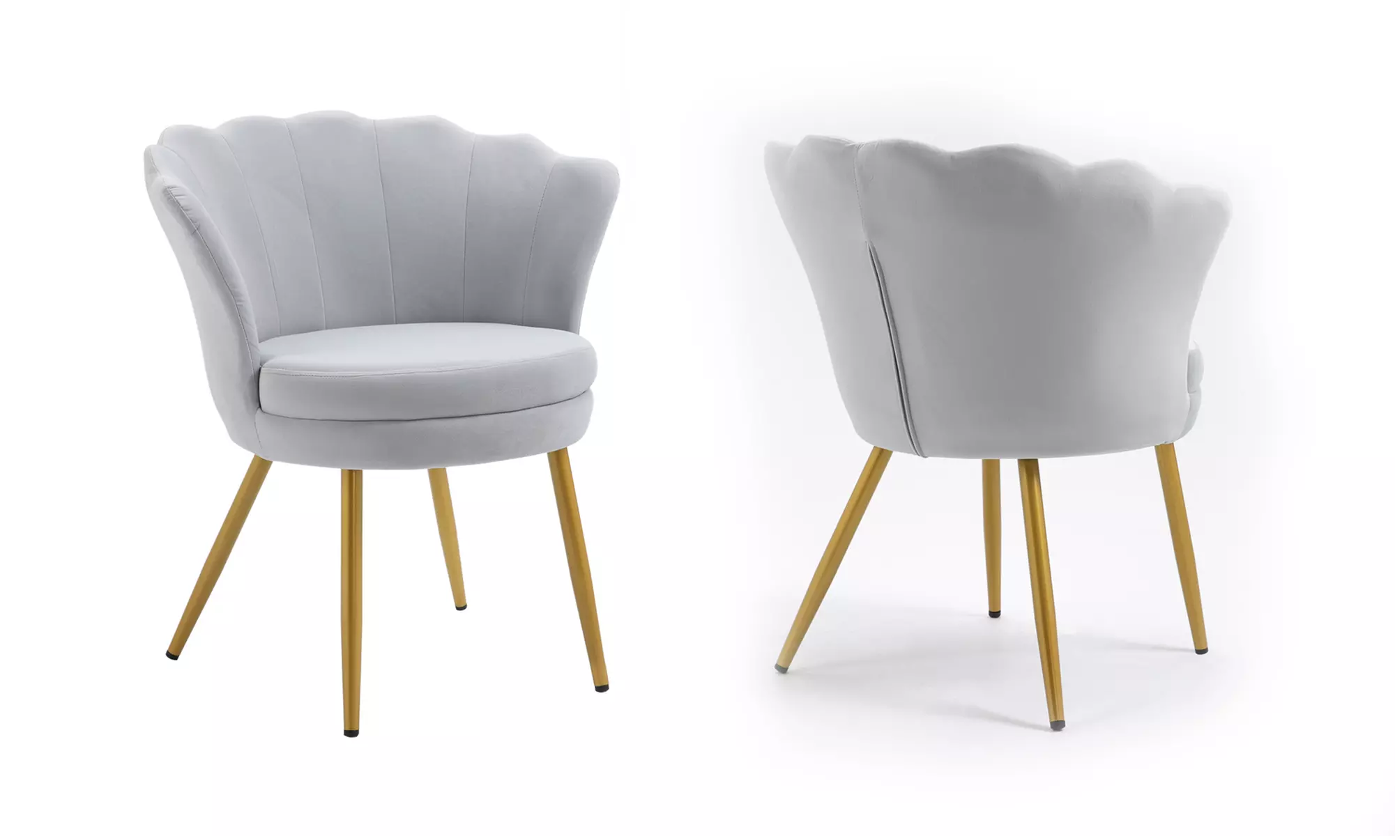 Fluwelen schelpfauteuil