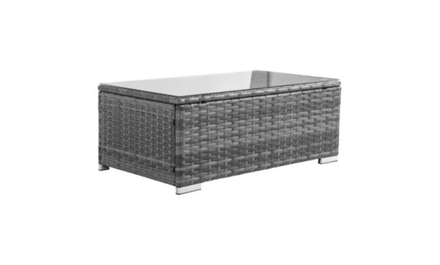 Image 3: Three-Piece Grey Rattan-Effect Garden Corner Sofa Set