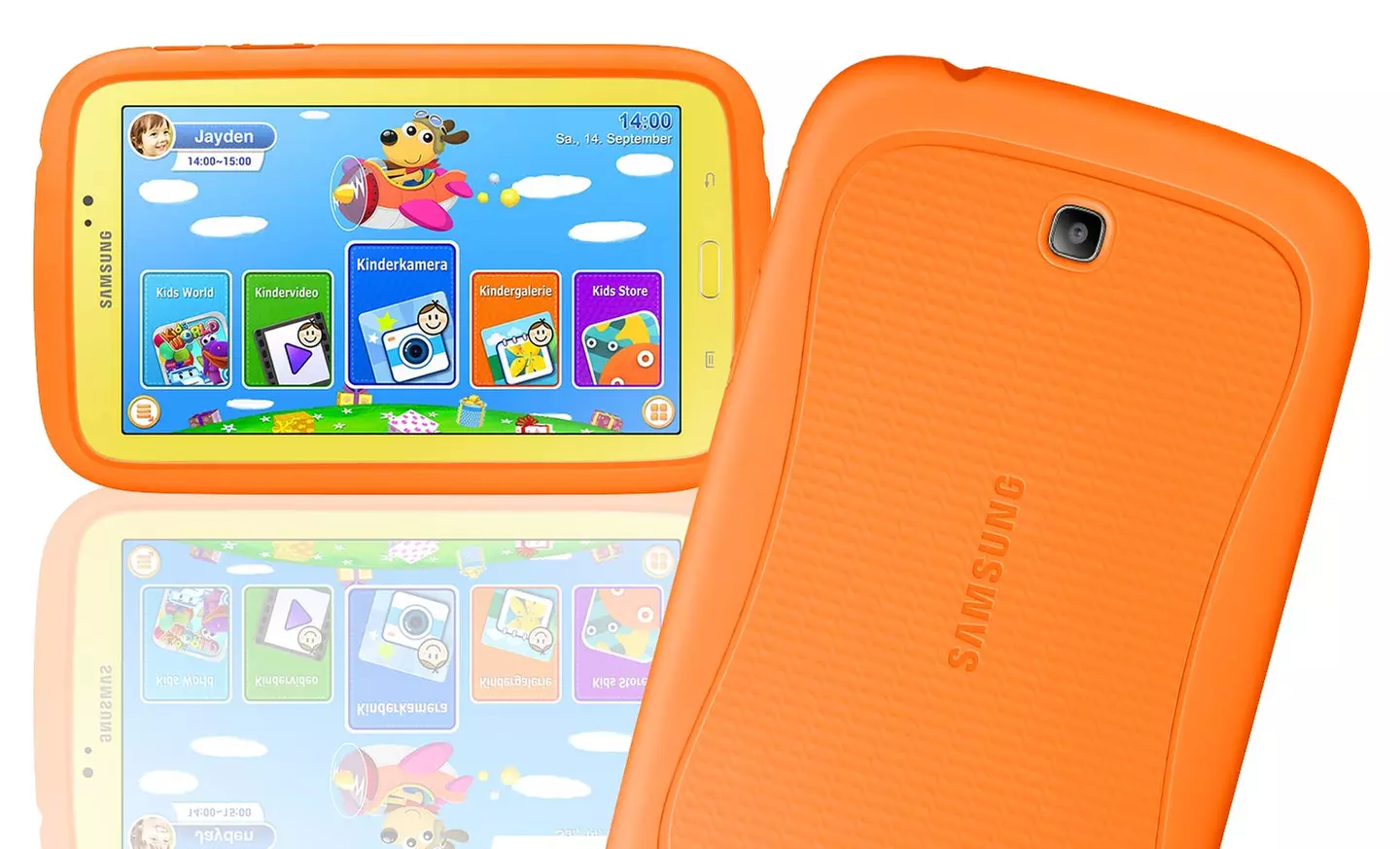 Samsung Galaxy Tab 3 7" Kids' 8GB Android Tablet with Bumper (Manufacturer Refurbished). - Primary Image