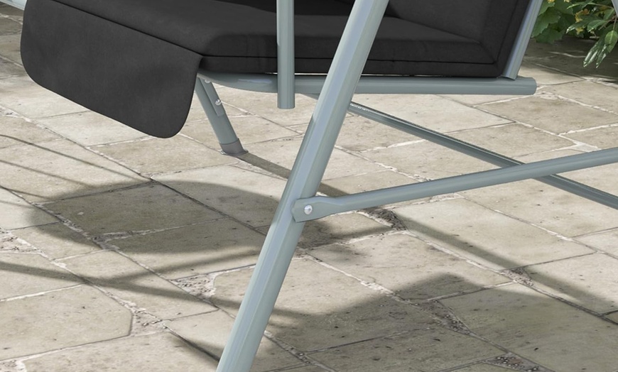 Image 10: Outsunny Two-Seater Garden Swing Chair in Beige or Black