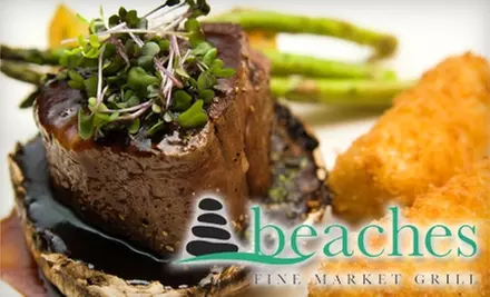 $15 for $35 Worth of Upscale Dinner Fare and Drinks OR $7 for $15 Worth of Lunchtime Cuisine at Beaches Fine Market Grill - Primary Image