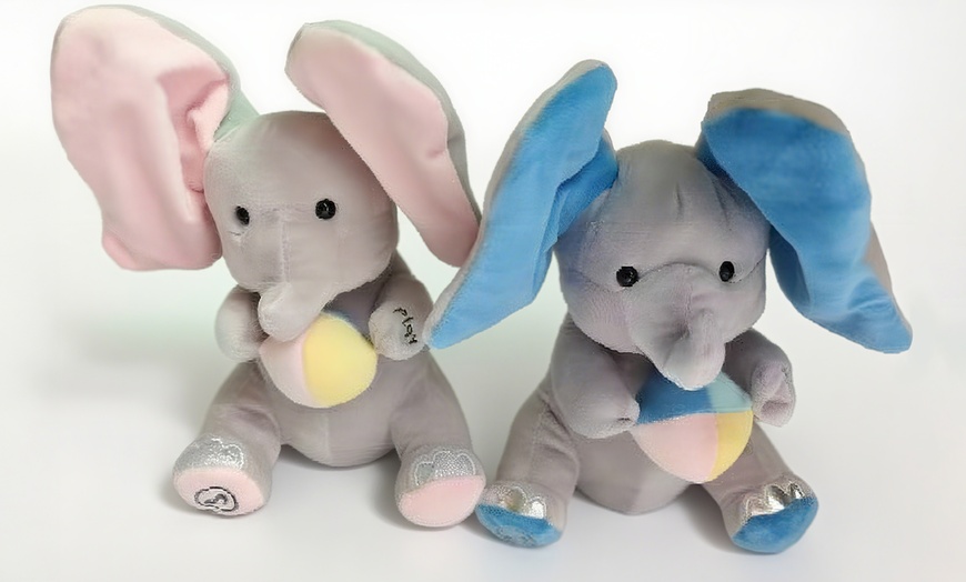 Image 1: Hide-and-Seek Plush Elephant Toy