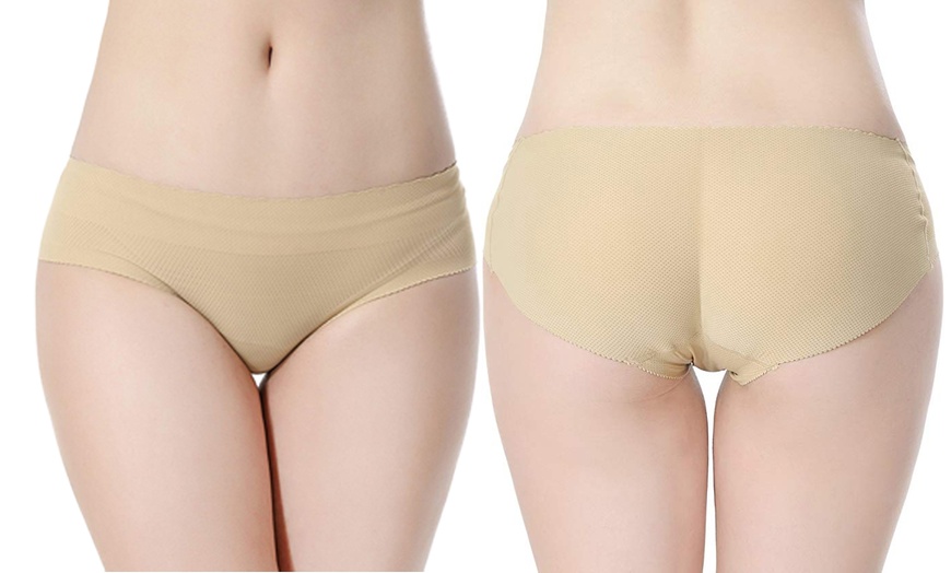Image 5: Women's Padded Seamless Butt Hip Enhancer Panties Boy Shorts
