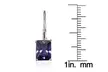 Sterling Silver Cubic Zirconia Amethyst Emerald-Cut Leverback Earrings - Second Medium