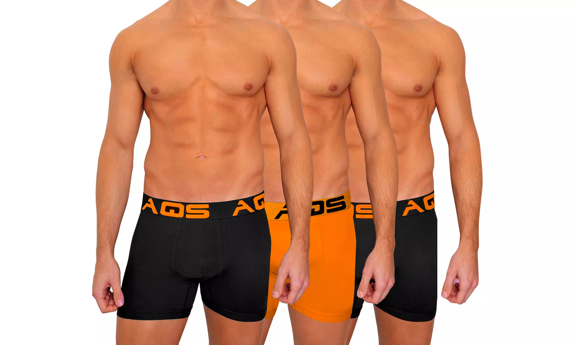 3 Pack AQS Men's Colorful Boxer Briefs 