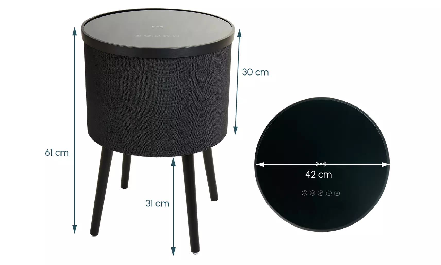 Kabelloser Tischlautsprecher 360° mit integriertem Subwoofer Fenix