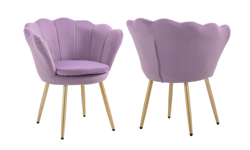 Image 32: Fauteuil design Maddina avec pieds dorés