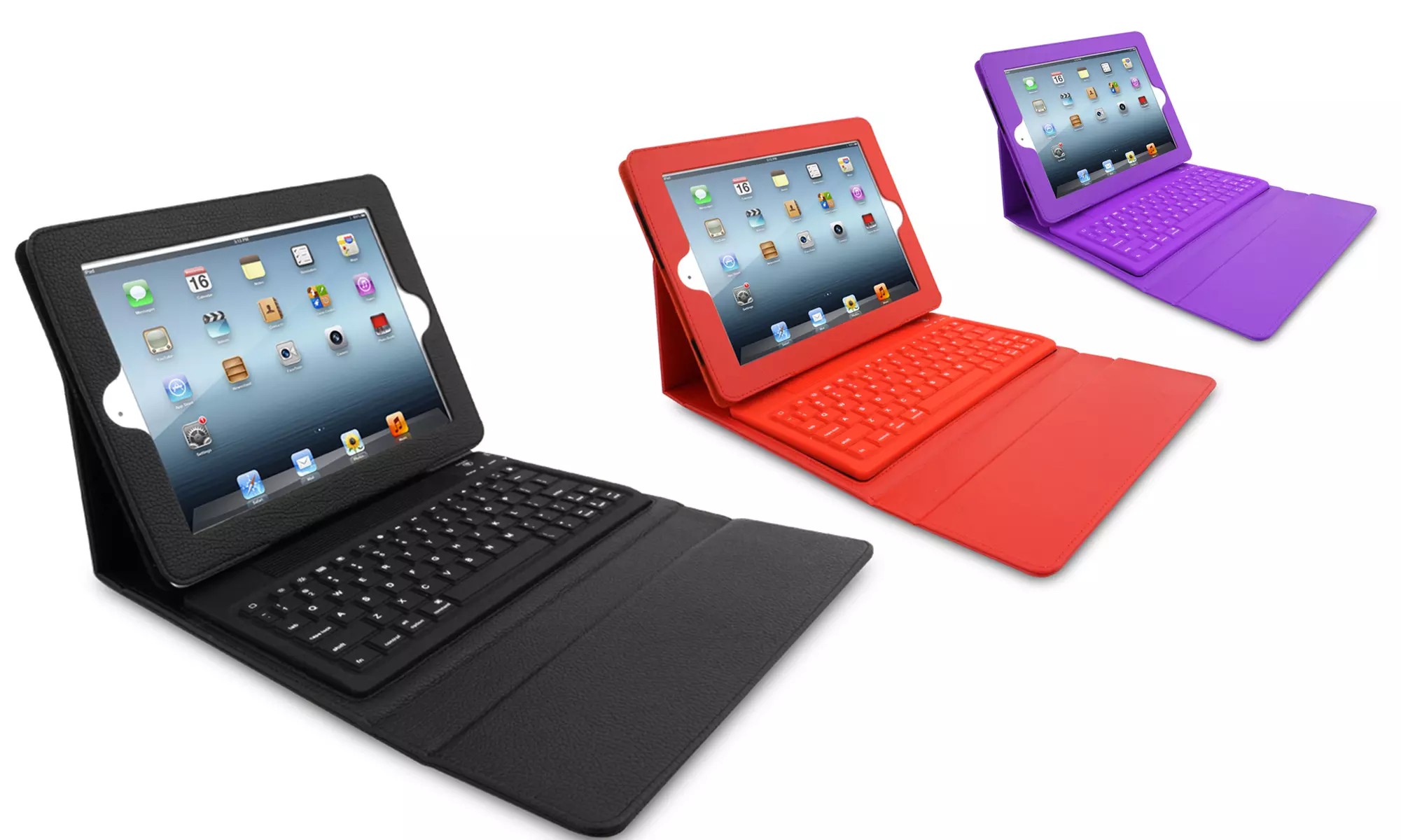 Portfolio-Style Bluetooth Keyboard Case for Apple iPad 2/3/4 - Primary Image