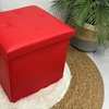 Image 6: Soft Upholstered Pouf with Hidden Storage