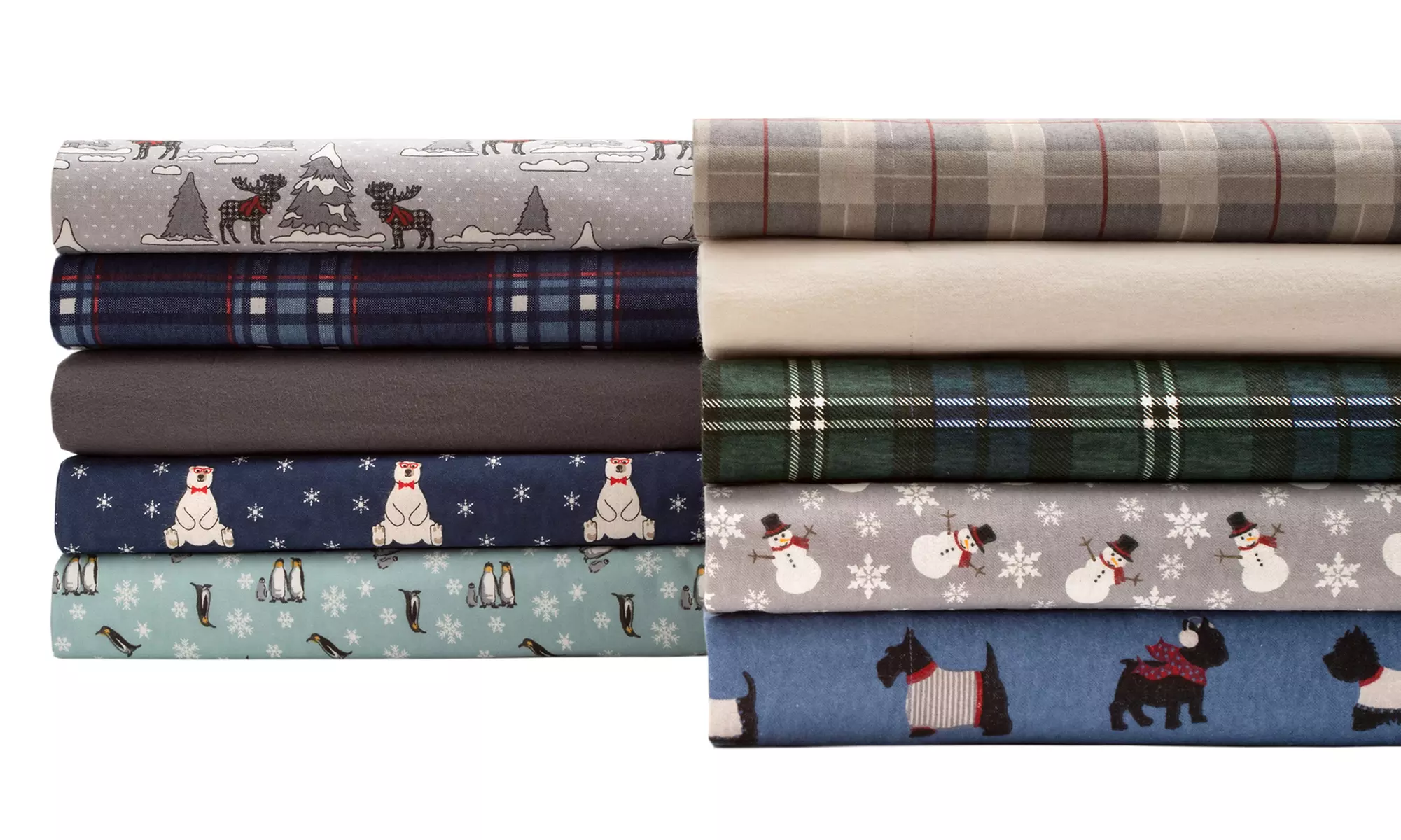 100% Cotton Wexley Home Flannel Sheet Set (3- or 4-Piece) - Primary Image