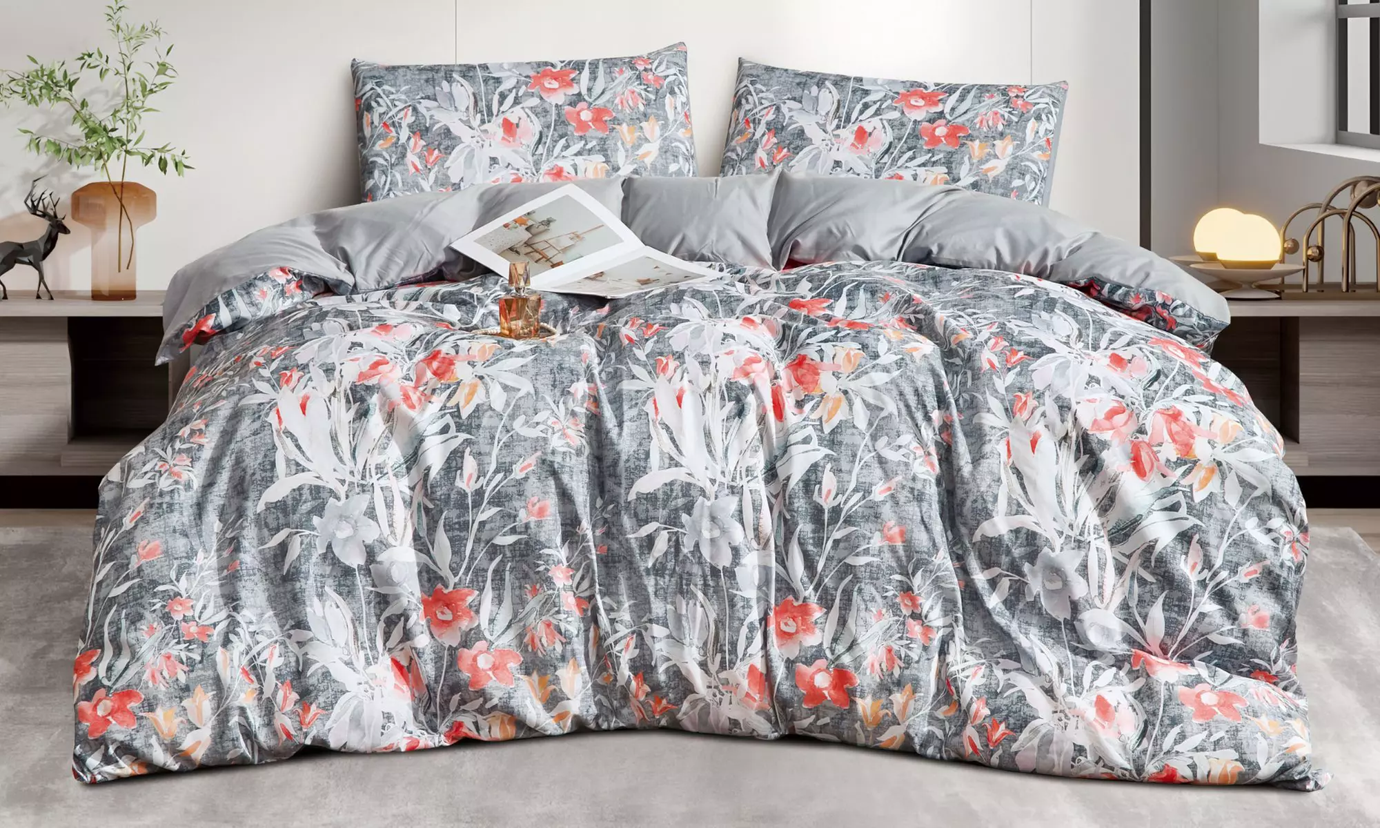 Reversible Easy Care Printed Duvet Set in Various Styles