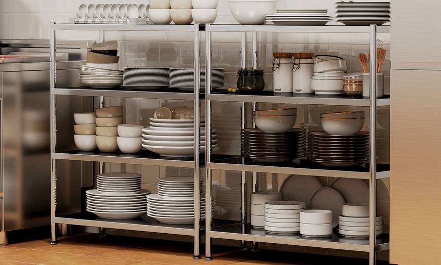 Image 8: HomCom Kitchen Shelving Units - Organised Storage with Style