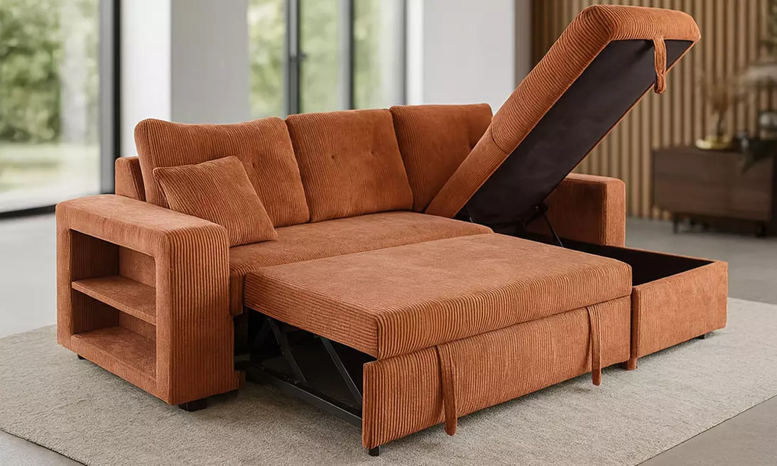 Canapé d'angle convertible Kocoon "San Diego" 4 places avec coffre