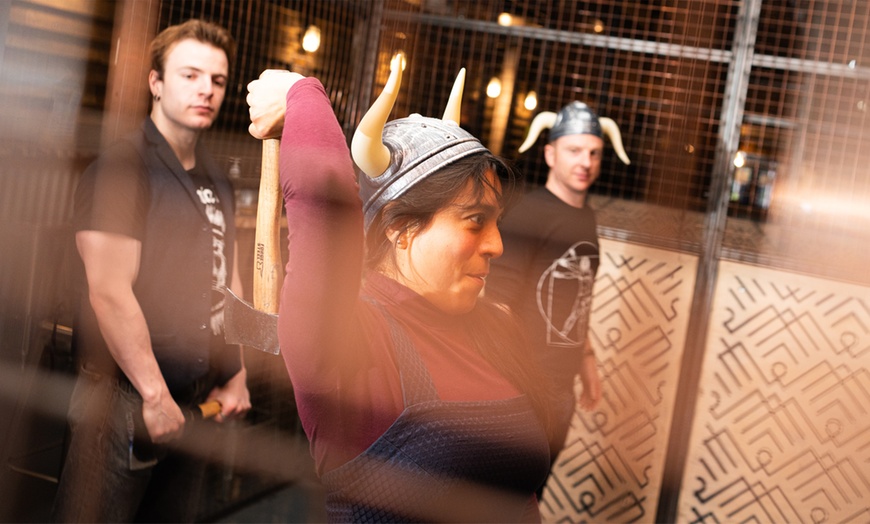 Image 1:  Axe Throwing Coached Session or Game Session for Up to Four People
