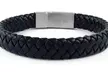 Men's Genuine Leather Braided Bracelet with Buckle Clasp - Stylish Gift for Him - Second Medium