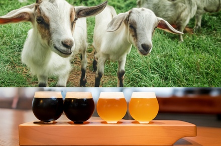 Goat and Brewery Experience, Featuring 1 Beer Flight Per Person for 2 People - GlennArt Farm and One Lake Brewing