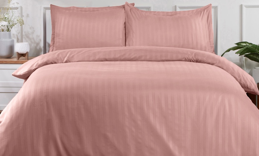 Image 6: Hotel Stripe Soft Touch Duvet Set
