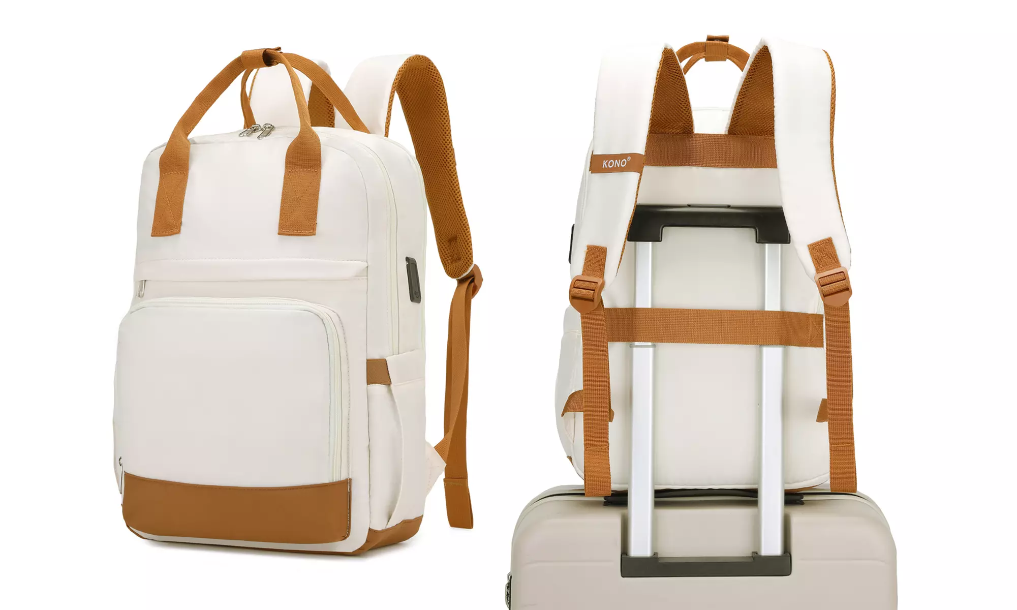 Mochila para portátil con múltiples compartimentos y cargador USB