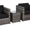 Image 2: Three-Piece Outsunny Rattan-Effect Bistro Set