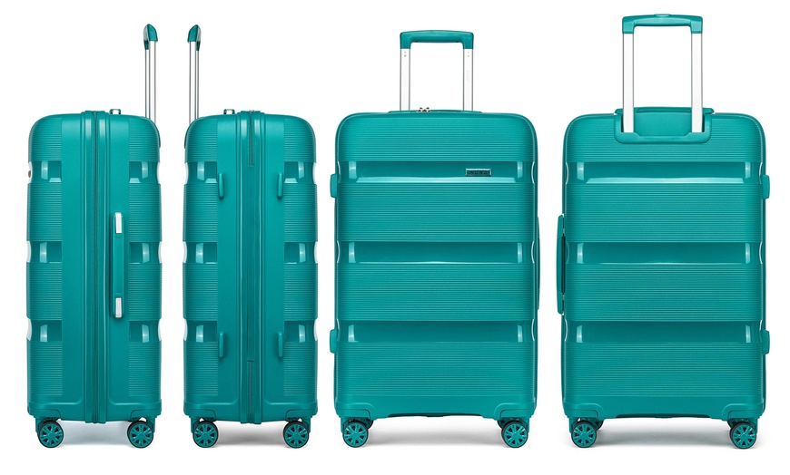 Image 17: Maleta o juego de maletas de ruedas ligeras con diseño estriado