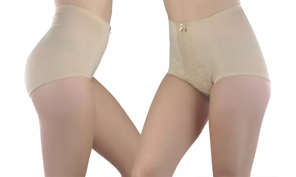 Women's High Waisted Control Briefs in Regular and Plus Sizes (6-Pack) - Second Medium