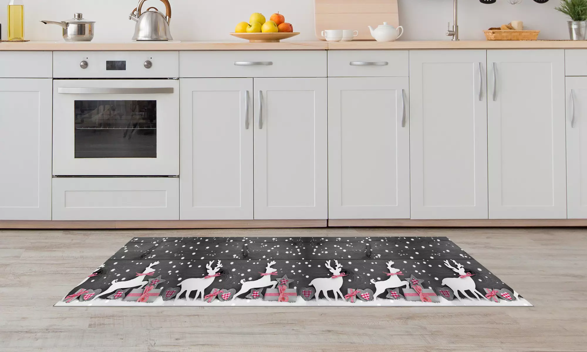 Alfombra con diseño navideño rectangular