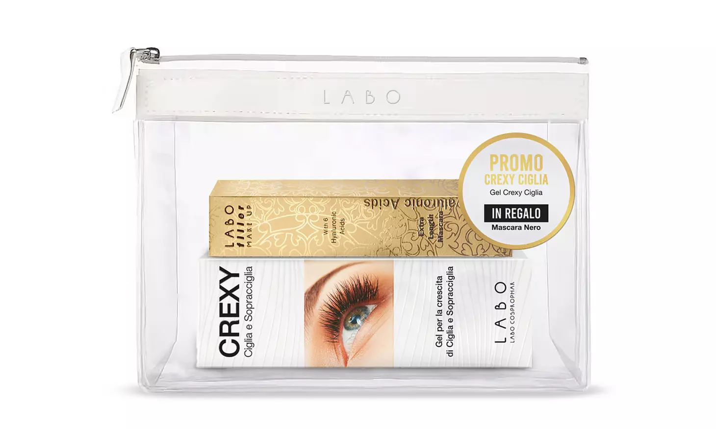 1 o 2 gel per crescita ciglia e sopracciglia con mascara Labo