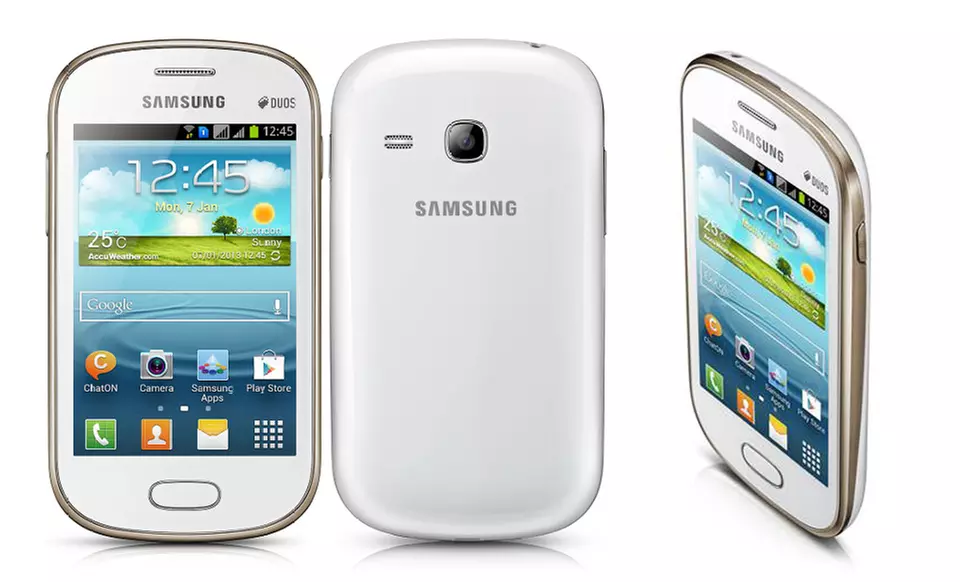 Samsung Galaxy Fame Dual Sim Android GSM World Phone in Blue or White (S6812i). Free Returns. - Primary Image