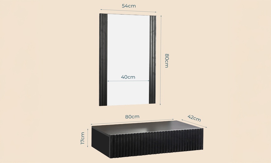 Image 12: Toletta Velia scanalata con cassetto e specchio