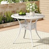 Image 16: Garden Outdoor Cast Aluminum Vintage Bistro Table 