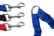 Waloo Pets Double Dog Bungee Dog Leash- Black,Red or Blue - Second Medium