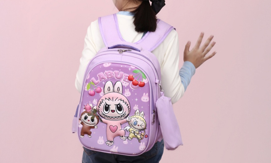 Image 14: Labubu Inspired Kids' Backpack with Pencil Case
