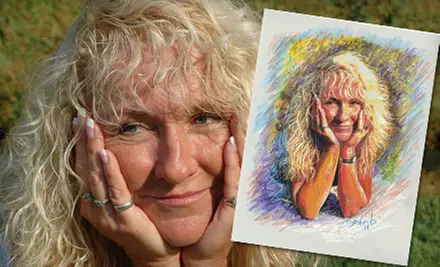 $59 for Custom Hand-Drawn Pastel Illustration from Gharib Art ($150 Value) - Primary Image