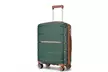 Kono Classic Style Suitcases in Racing Green - TSA-Approved Locks - Second Medium